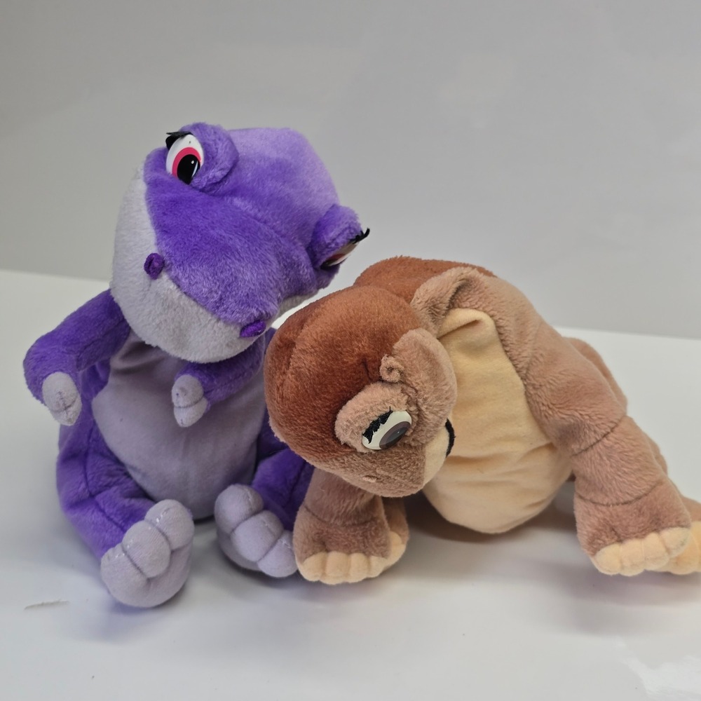 Land Before Time Plush Chomper Littlefoot Dinosaur Set Purple Brown Equity Toys